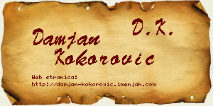 Damjan Kokorović vizit kartica